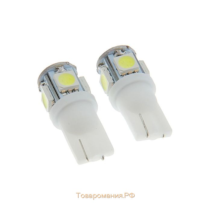 Светодиодная лампа для автомобиля Cartage, T10 W5W, 12 В, 5 SMD-5050, набор 2 шт