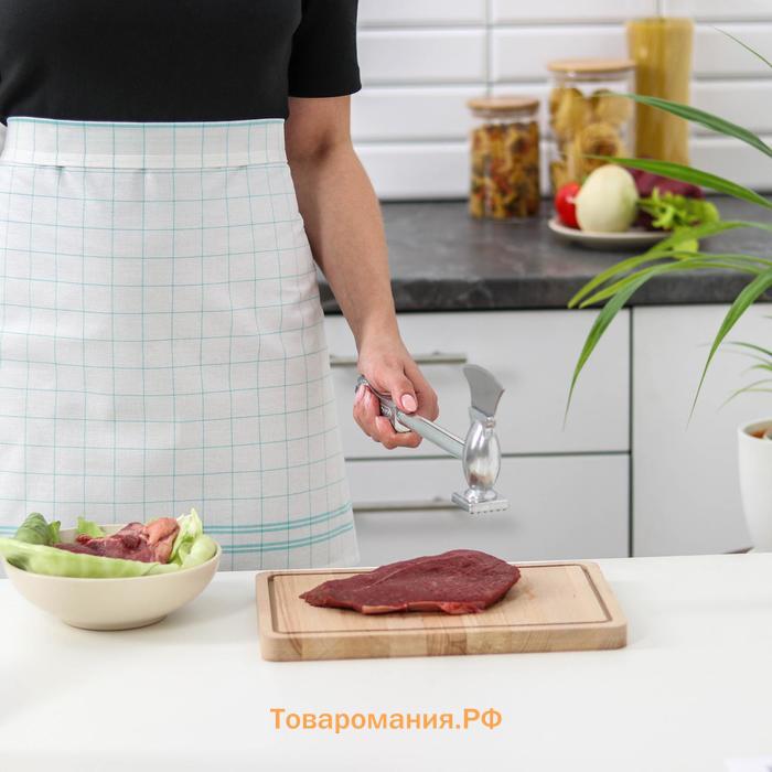 Молоток для мяса с топориком , 28 см, серебристый