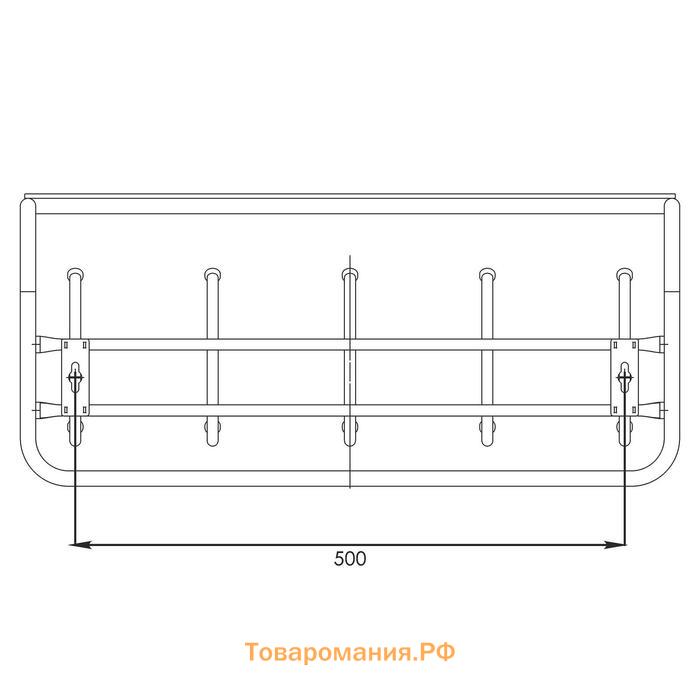 Вешалка настенная с полкой на 5 крючков, 60×22×26,5 см, цвет медный антик