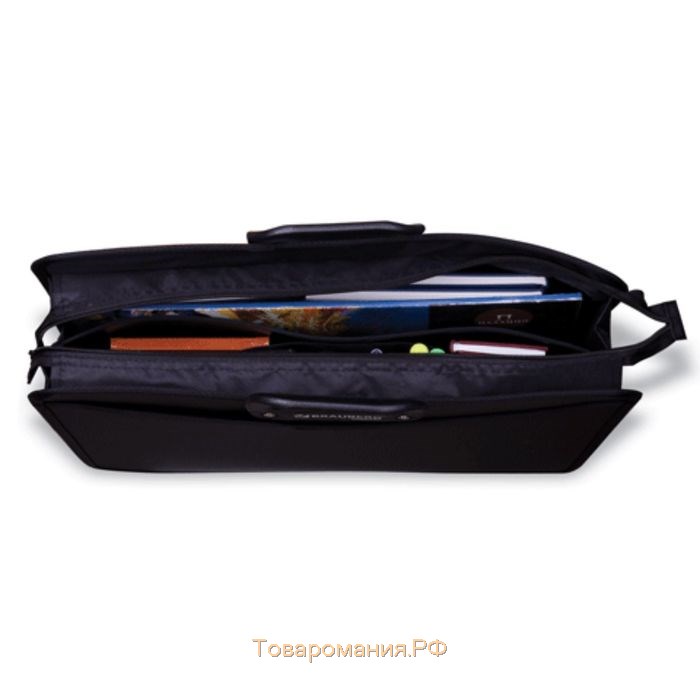 Портфель пластиковый А3 BRAUBERG "Портфолио", 470 х 380 х 130 мм, 3 отделения, на молнии, чёрный
