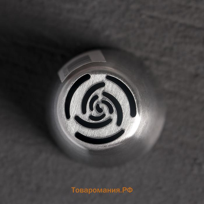 Насадка кондитерская KONFINETTA «Роза 10 лепестков пышная», d=3.7 см, выход d=2 см, нержавеющая сталь