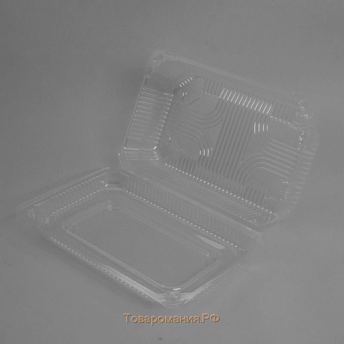 Контейнер пластиковый одноразовый с неразъёмной крышкой ПР-К-7А, 250 мл, 21,5×13,5×7,2 см, цвет прозрачный