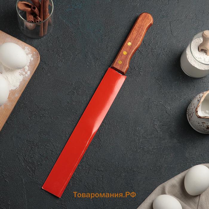Нож для бисквита двусторонний KONFINETTA, с крупными зубцами и ровным краем, лезвие 25 см, толщина лезвия 0.9 мм