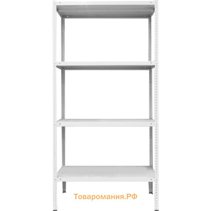 Стеллаж металлический для склада напольный ПАКС металл МС-152, 4 полки, 150×75×20 см, серый
