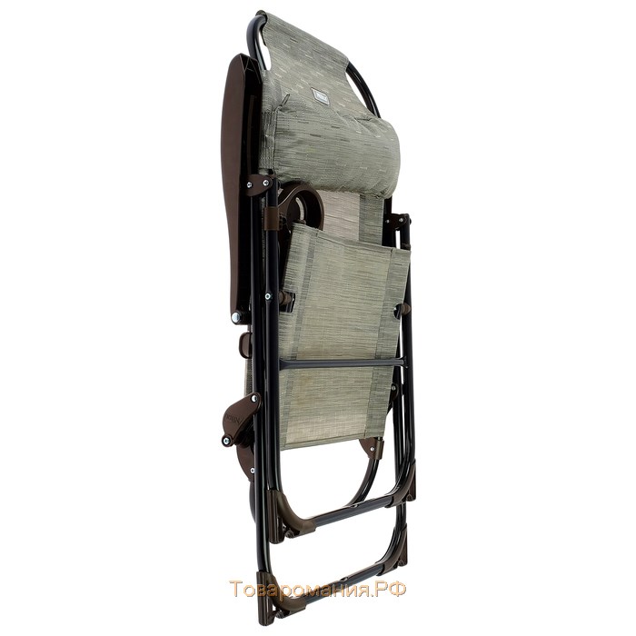 Кресло-шезлонг с полкой, 75x59x109 см, цвет серый