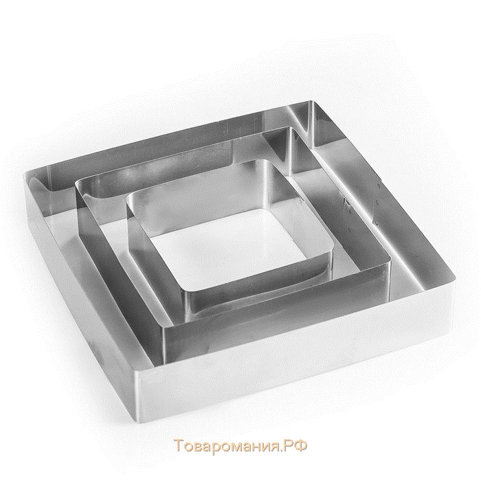 Набор форм для выпечки и выкладки «Квадрат», 20 х 20 х 4,5 см, 3 шт