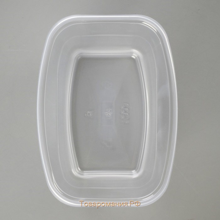 Контейнер пластиковый одноразовый «Юпласт», 1 л, 13,8×10,2×12,7 см, средний, цвет прозрачный