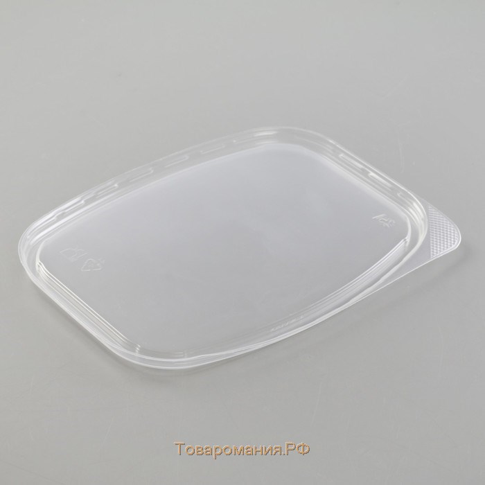 Крышка пластиковая одноразовая «Юпласт», 13,8×10,2×9 см, для среднего контейнера, цвет прозрачный