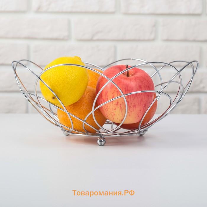Фруктовница , 28.5×28.5×8.5 см, хромированная