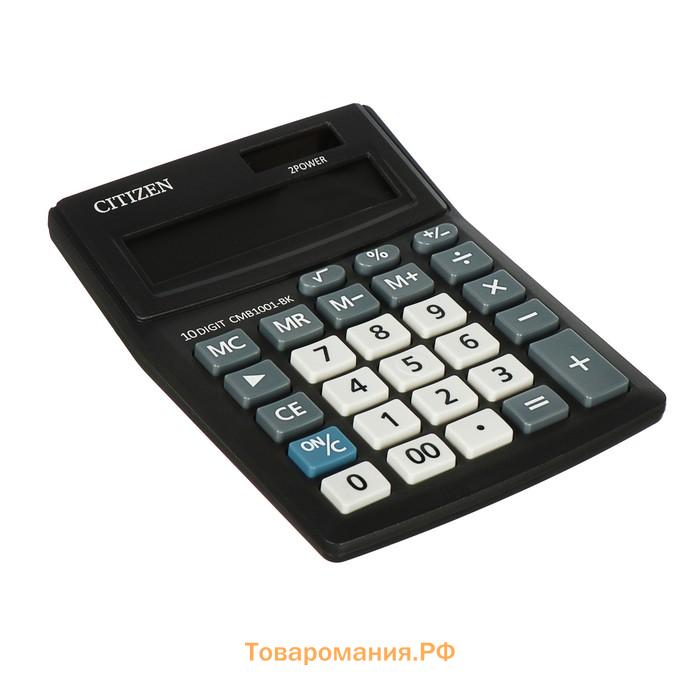 Калькулятор настольный ELEVEN, 10-разрядный, 103 х 138 х 24 мм, двойное питание, чёрный