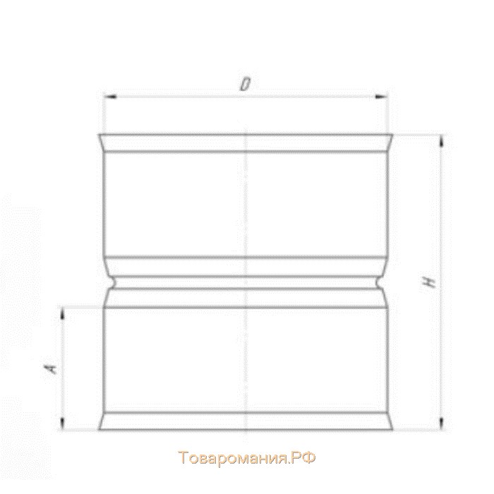 Адаптер, d 100 × 100 мм, нержавейка 1.0 мм