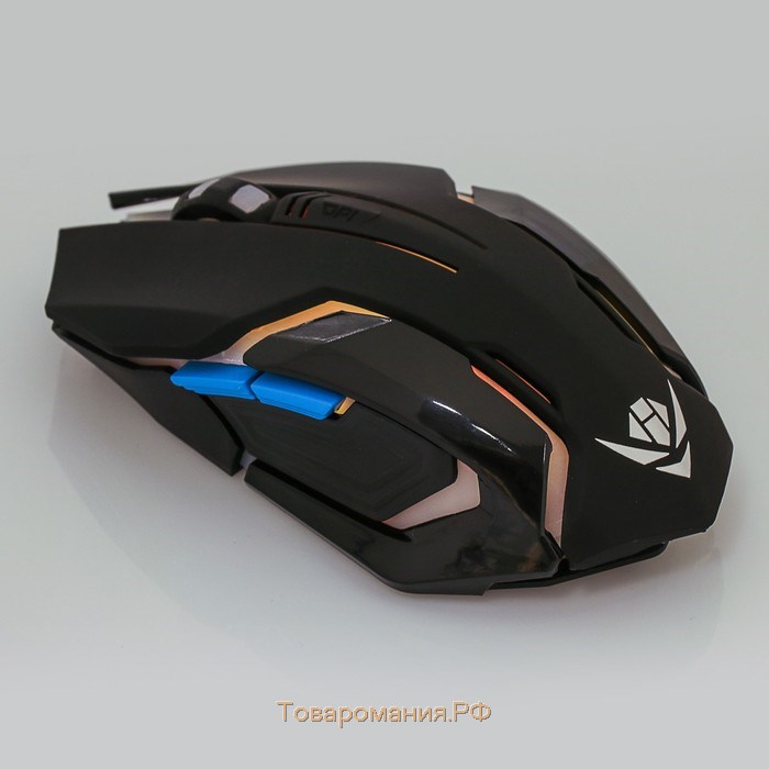Мышь Nakatomi MROG-20UR Gaming, игровая, беспроводная, аккумуляторная, USB, чёрная