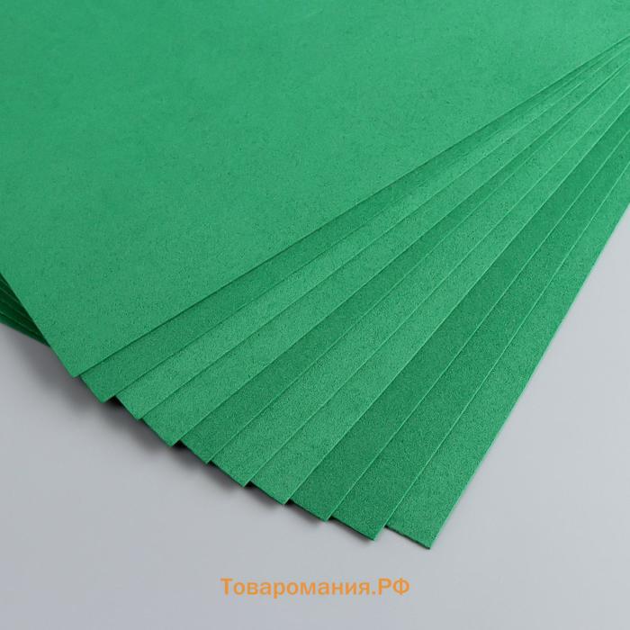 Фоамиран 1 мм, 20х30 см (набор 10 листов) BK014 тёмно-зелёный