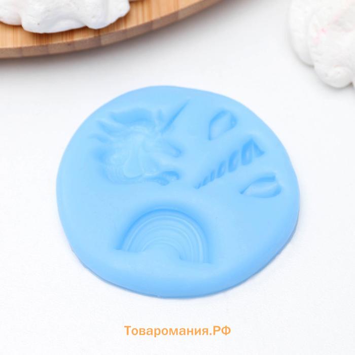 Молд «Радужный единорог», силикон, 6.3×0.5 см, МИКС