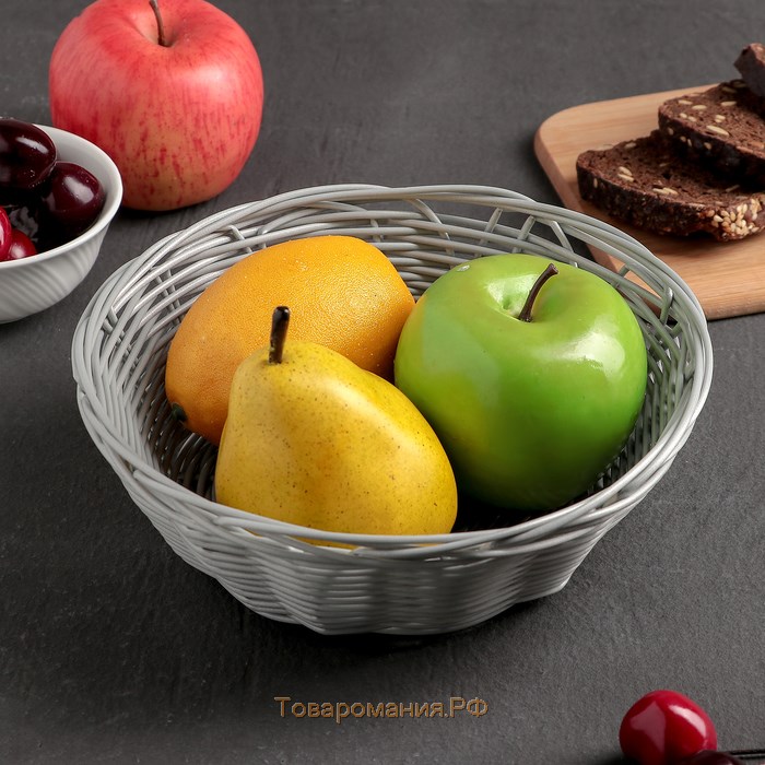 Корзинка для фруктов и хлеба «Плуг», 20×20×6 см