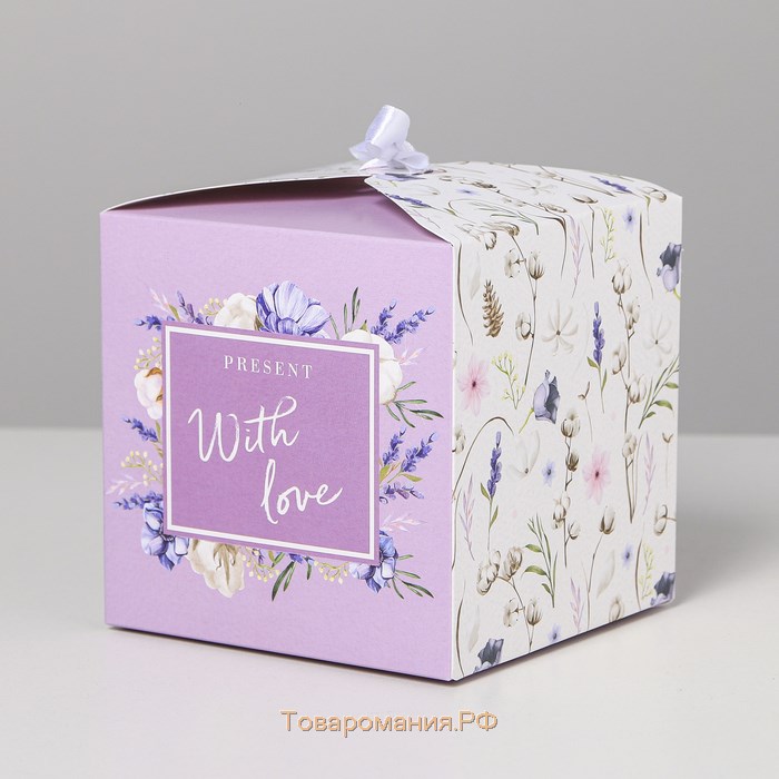 Коробка подарочная складная, упаковка, «With love», 12 х 12 х 12 см
