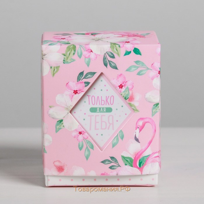 Коробка бонбоньерка, упаковка подарочная, «Фламинго», 6 х 7 х 6 см
