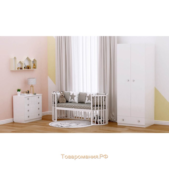 Кроватка детская Polini Kids Simple 911, цвет белый