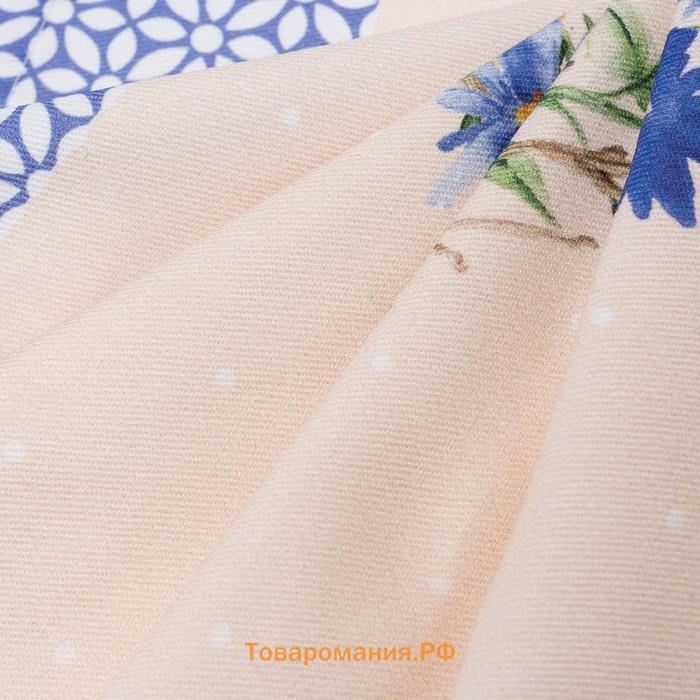 Дорожка на стол  «Уютные коты», 40×146 см, 100% хлопок, саржа 190 г/м², бкжквая/синяя