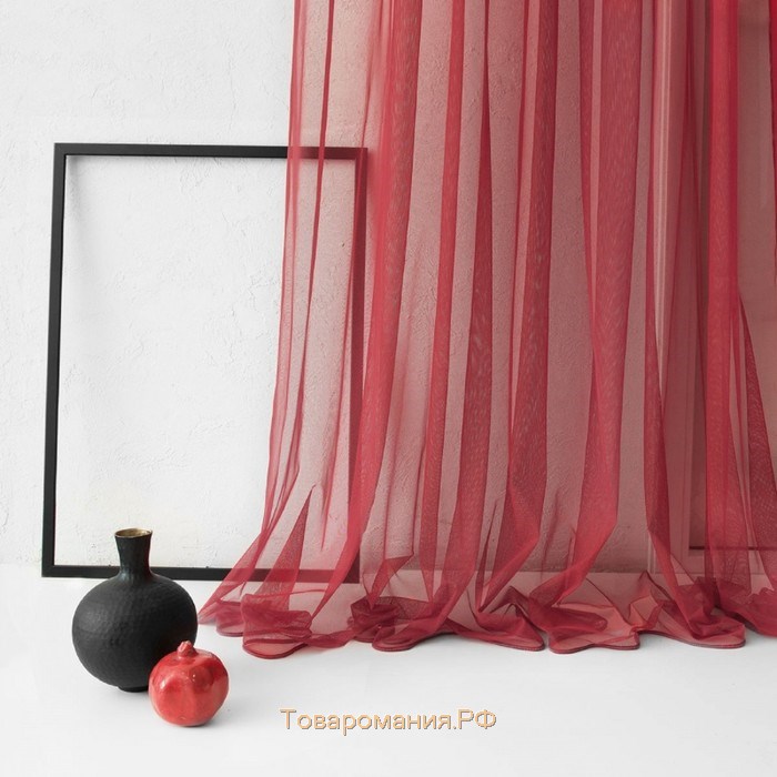 Тюль «Грик», размер 300х270 см, цвет бордовый