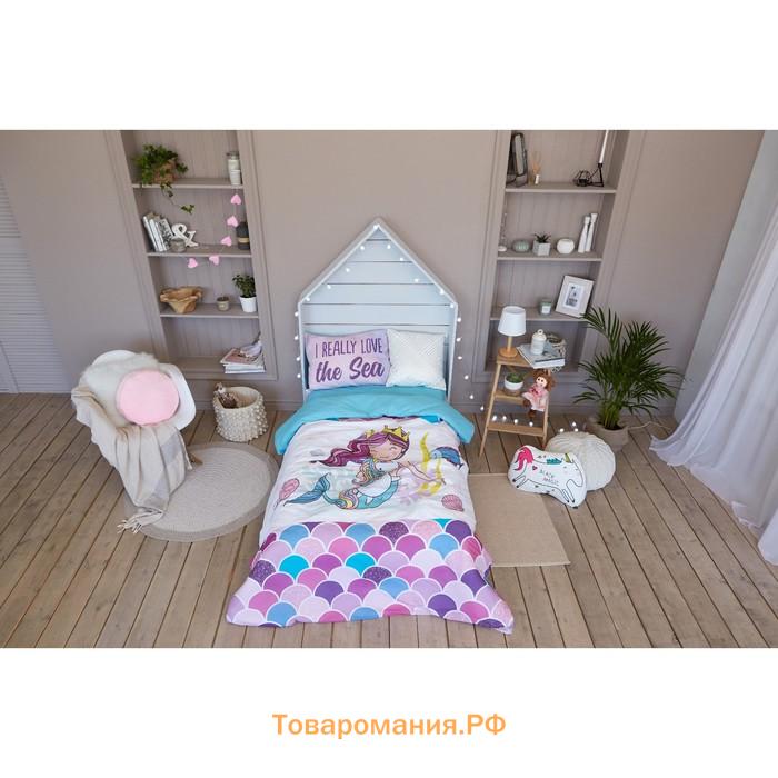 Постельное бельё «» 1.5 сп Really mermaid 143*215 см, 150*214 см, 50*70 см -1 шт,100% хл, бязь