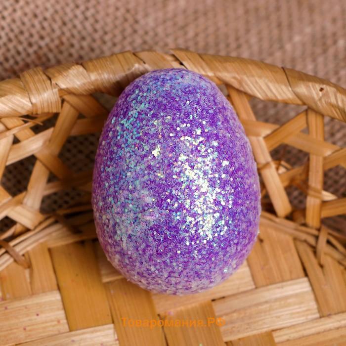 Основа для творчества «Яйцо с блёстками», открывается, набор 10 шт, размер 1 шт: 4×6 см, цвета МИКС