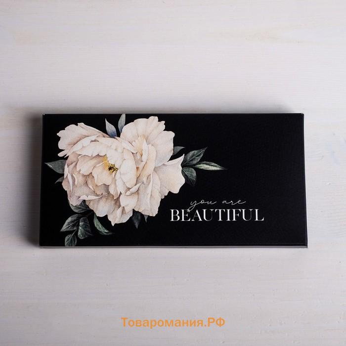 Коробка для шоколада, кондитерская упаковка, You are Beautiful, 17,3 х 8,8 х 1,5 см