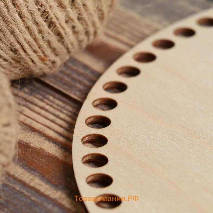 Заготовка для вязания "Круг", донышко хдф коричневый гладкий, 25 см, d=9мм