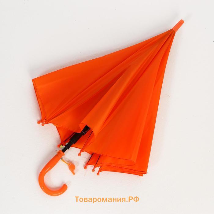 Зонт детский полуавтоматический d=90 см, цвет оранжевый