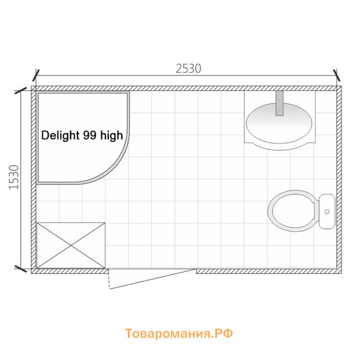 Душ.кабина DOMANI-Spa Delight 99, поддон 45 см, белые стенки, 90х90 см, прозрачная