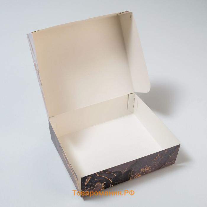 Коробка кондитерская, упаковка, «Мрамор», 17 х 20 х 6 см