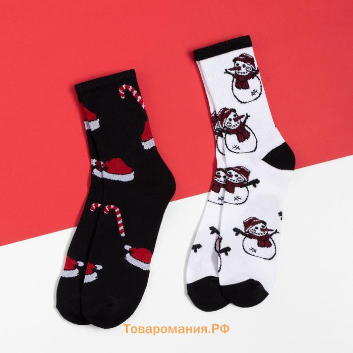 Набор новогодних мужских носков "Snowman" р. 41-44
