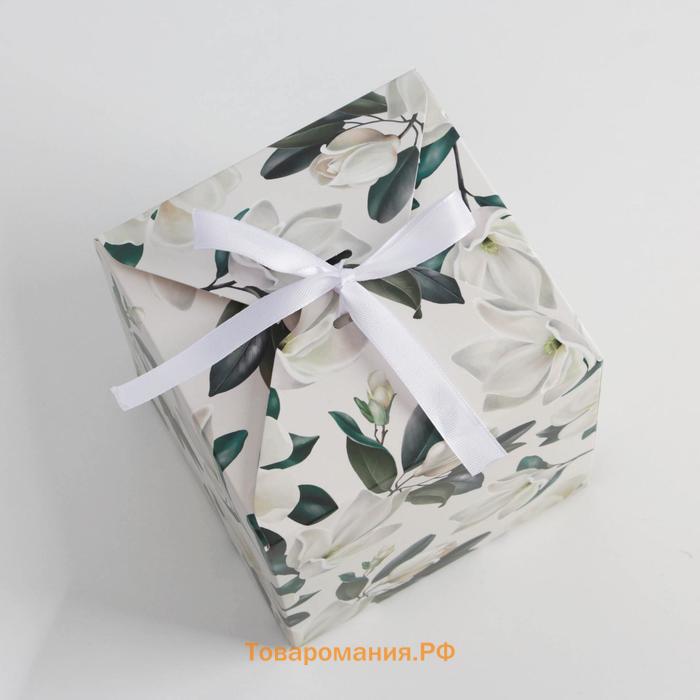 Коробка подарочная складная, упаковка, «Жасмин», 12 х 12 х 12 см