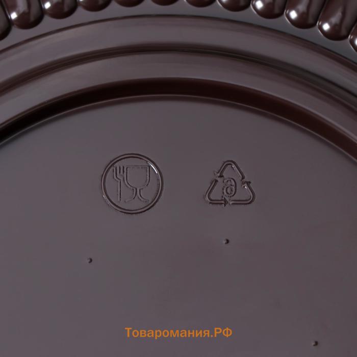 Тортовница одноразовая с крышкой УТ40, 18,1×9,6 см, внутренний 15,5×8,5 см, цвет прозрачный, коричневый