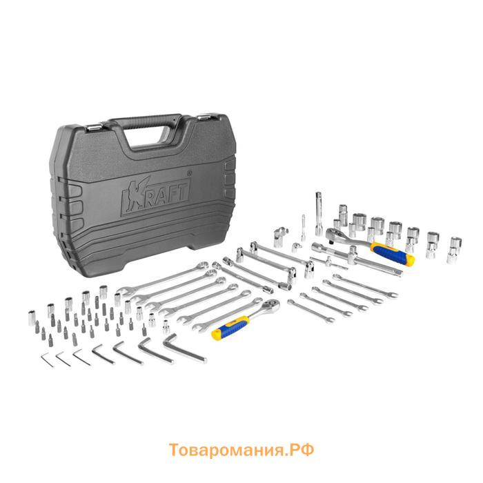 Набор инструмента KRAFT KT700304, 1/2", 1/4", 77 предметов