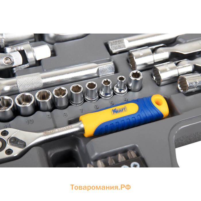 Набор инструмента KRAFT KT700304, 1/2", 1/4", 77 предметов