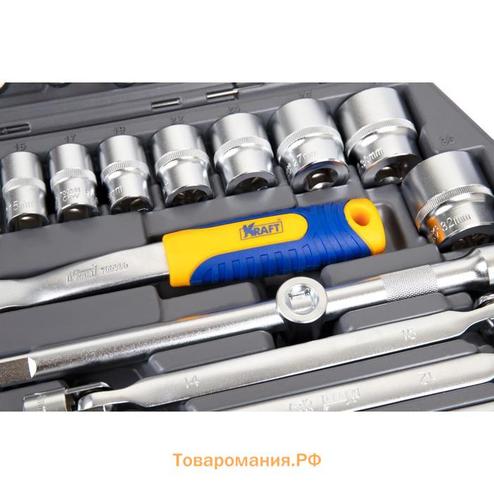 Набор инструмента KRAFT KT700304, 1/2", 1/4", 77 предметов