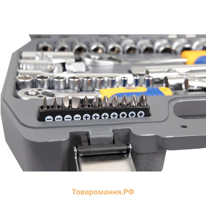 Набор инструмента KRAFT KT700304, 1/2", 1/4", 77 предметов