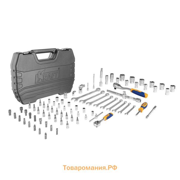 Набор инструмента KRAFT KT700305, 1/2", 1/4", 82 предмета