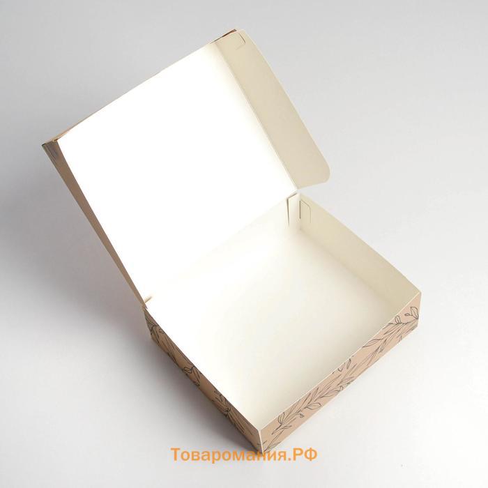 Коробка кондитерская, упаковка, «Сделано с любовью», 17 х 20 х 6 см