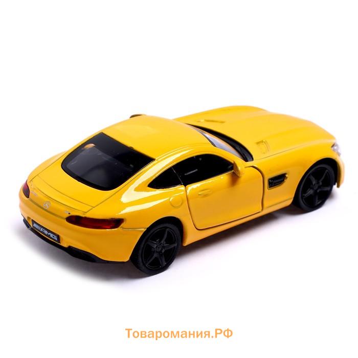 Машина металлическая MERCEDES-AMG GT S, 1:32, открываются двери, инерция, цвет жёлтый