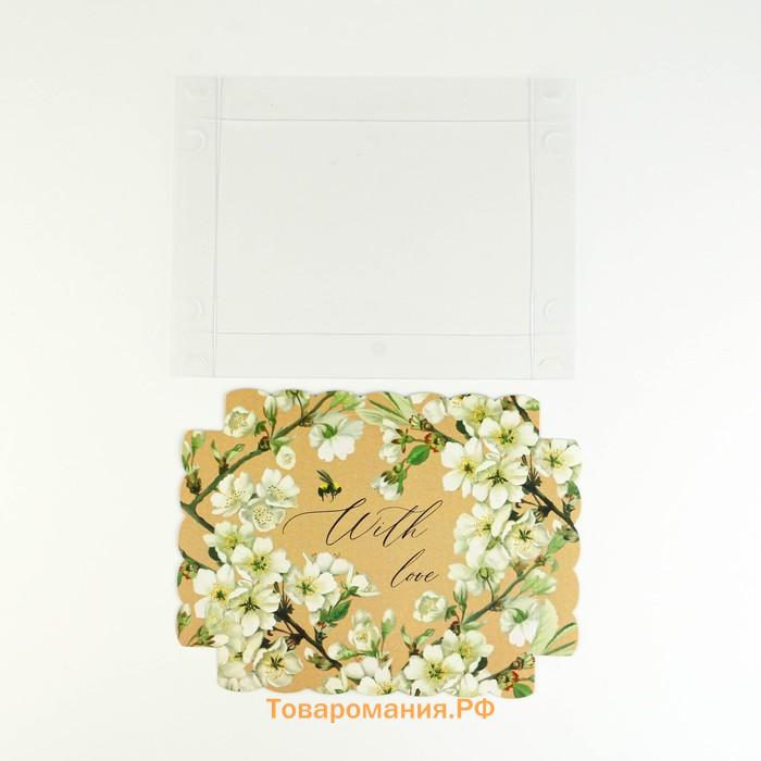 Коробка кондитерская с PVC крышкой «Пчёлка», 22 х 15 х 3 см