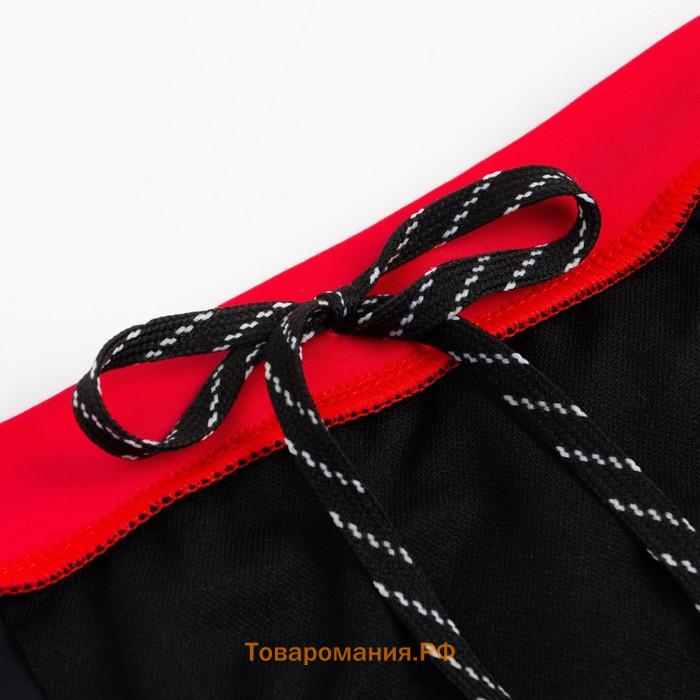 Плавки купальные для мальчика MINAKU, цвет чёрный/красный, рост 98-104