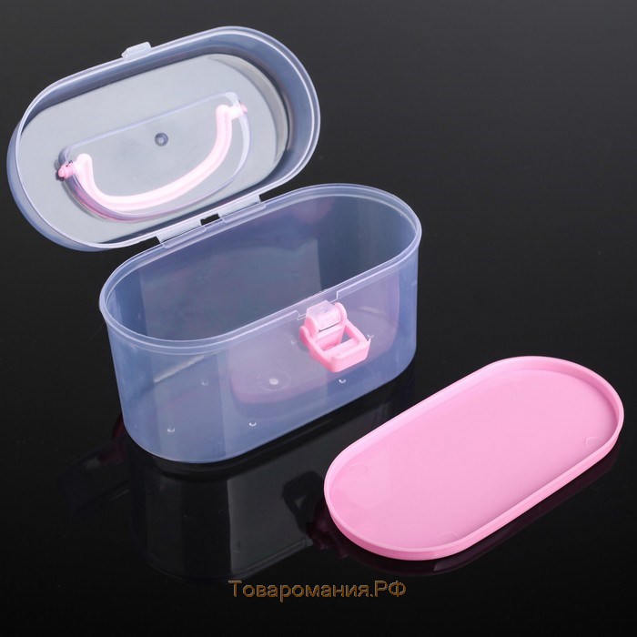 Органайзер для хранения пластиковый со вставкой, 12×7,5×7,5 см, цвет розовый