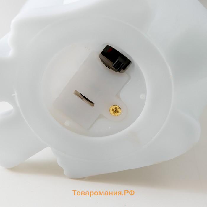 Фигурка светящаяся RISALUX «Зайчик», LED-ночник, от батареек 3×LR44, 9.5×14.5×6.5 см, МИКС