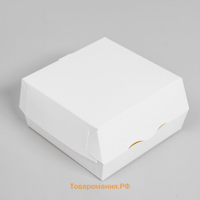 Коробка под бенто-торт без окна, белая, 12 х 12 х 7 см