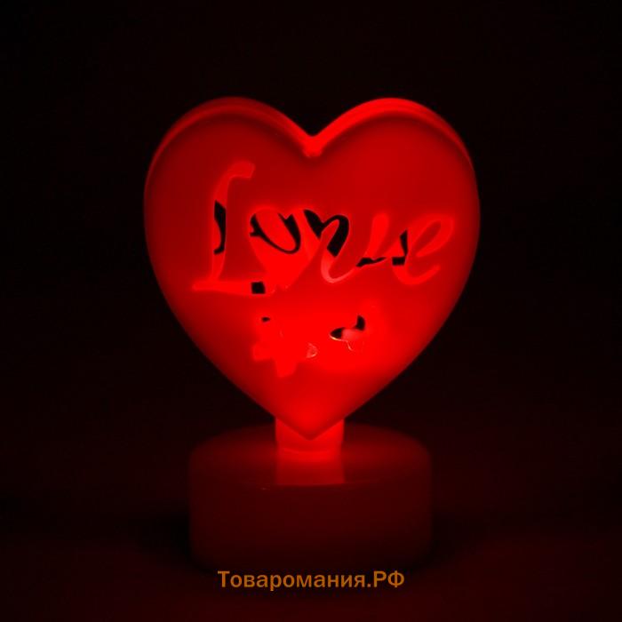 Свеча светодиодная «Сердечки», цвета МИКС