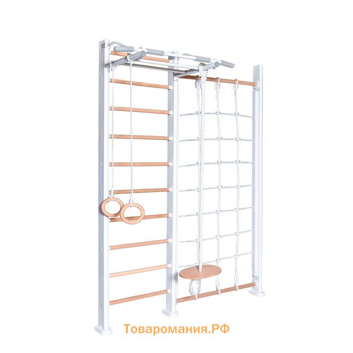 Детский спортивный комплекс Scala in legno con rete bianco-naturale PS-125