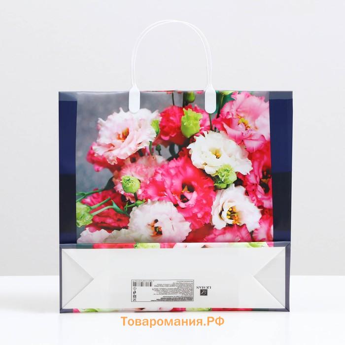 Пакет Flowers, мягкий пластик, 30×30 см, 120 мкм