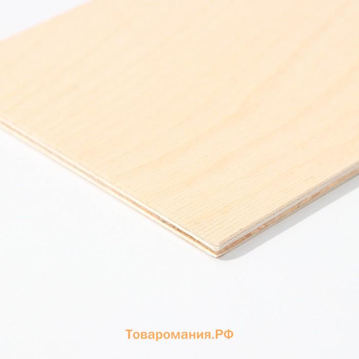 Доска разделочная деревянная с отверстием, 25×15×0,6 см, фанера